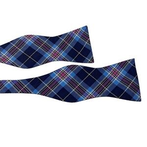 CREMIEUX Blue & Pink Plaid Silk Bow Tie‎ - NWT